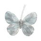 12cm Silver Feather &amp; Glitter Butterfly (Pack of 12)