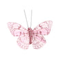 8cm Pink Feather and Glitter Butterfly (Pack of 12)