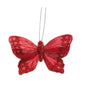 9cm Red Feather and Glitter Butterfly (Pack of 12)