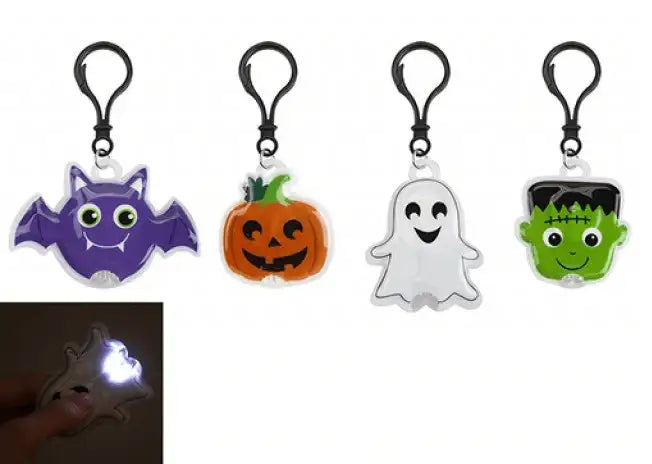 Bristow Direct Halloween character torch clips featuring a bat, pumpkin, ghost, and Frankenstein.
