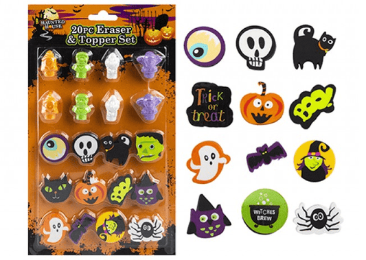 20 Piece Halloween Eraser and Topper Set - Bristow Direct 
