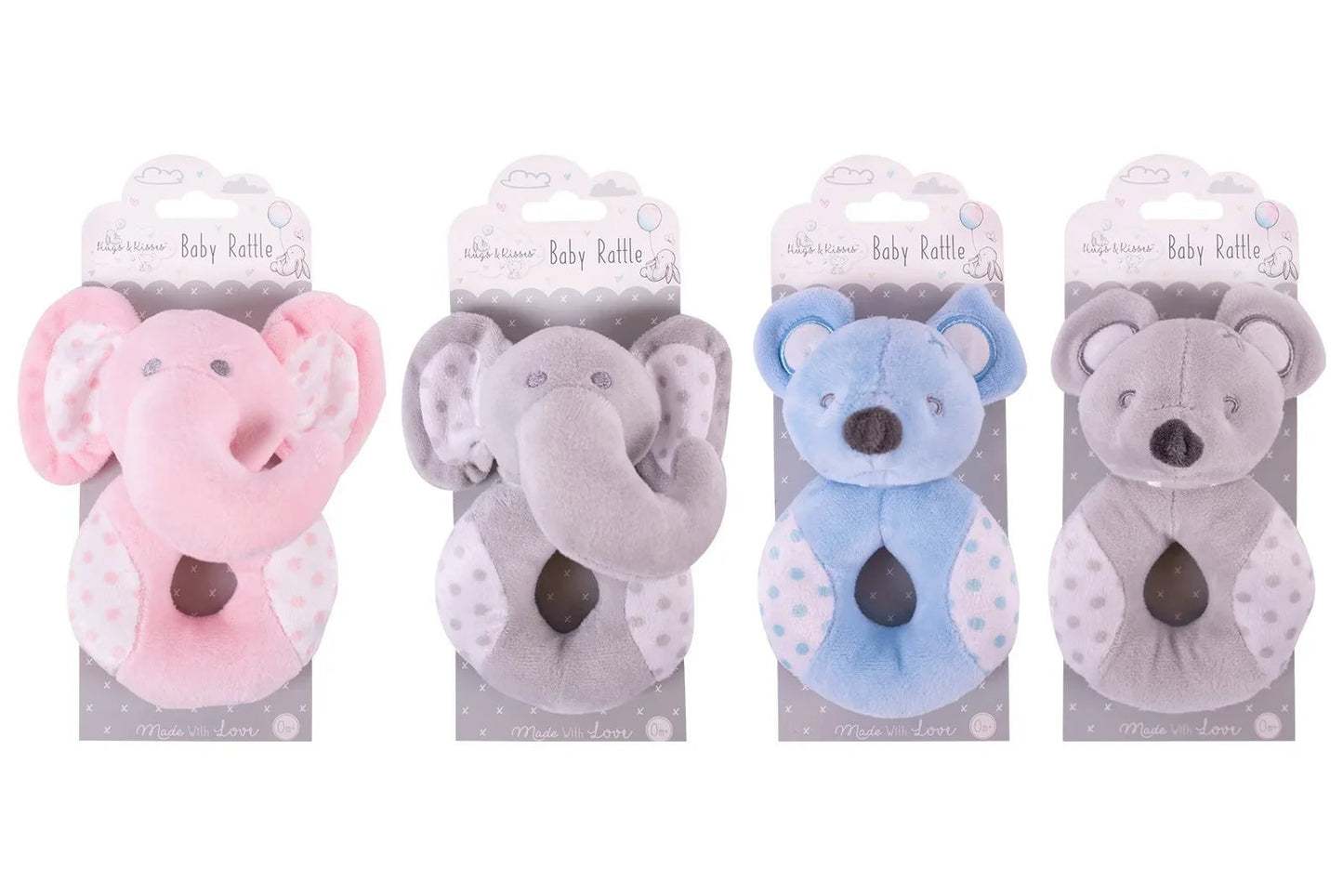 Plush Toy With Rattle (4 Assorted Designs)