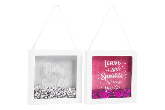 Quote and Glitter Box Frame (2 Assorted)