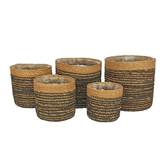 Set of 5 Hogla and Jute Rope with Liner