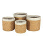 Set of 4 Hogla Baskets with Liner (Natural and Silver)