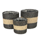 Set of 3 Jute Basket with Liner (Natural and Grey)