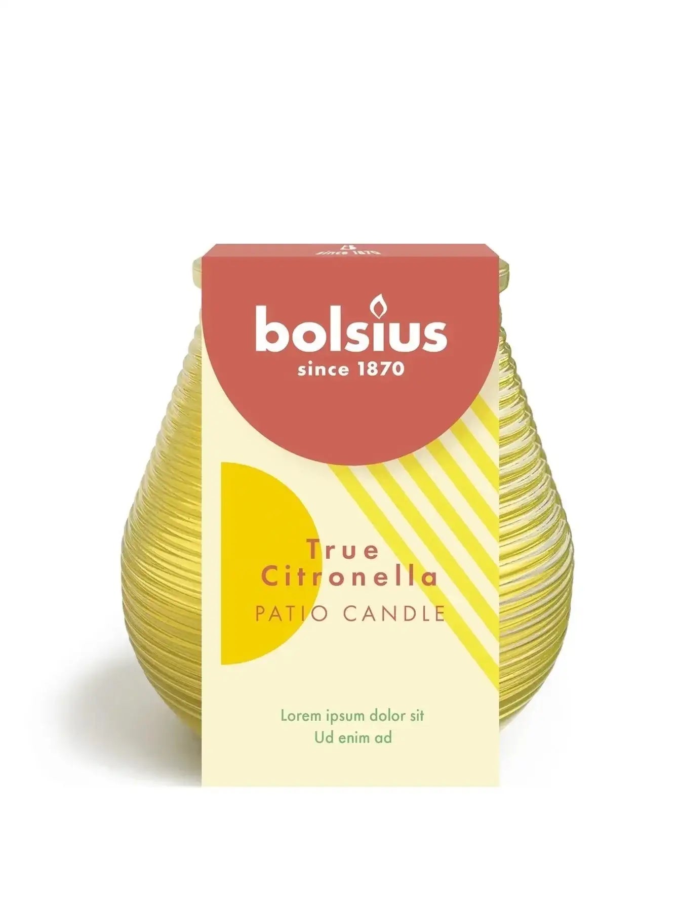 Bolsius Yellow Citronella Patio Candle - Bristow Direct 