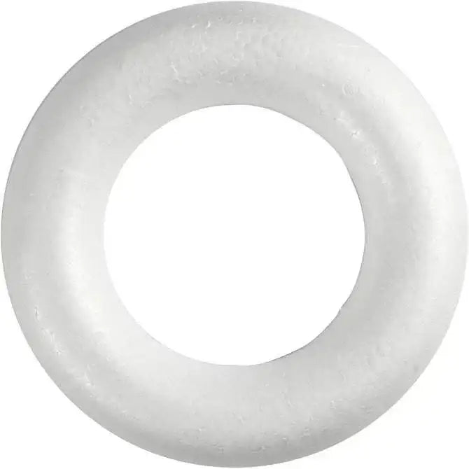 White foam wreath base for DIY home décor and gift crafting projects