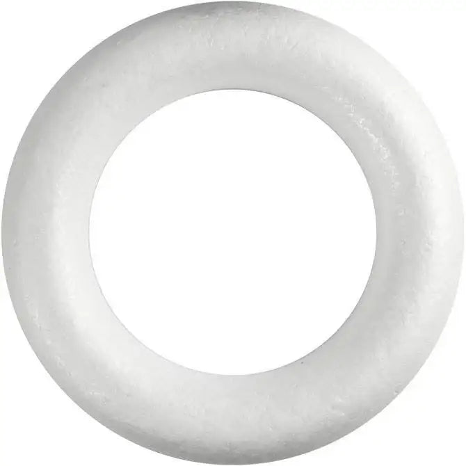 White foam wreath base for DIY home décor and holiday crafts
