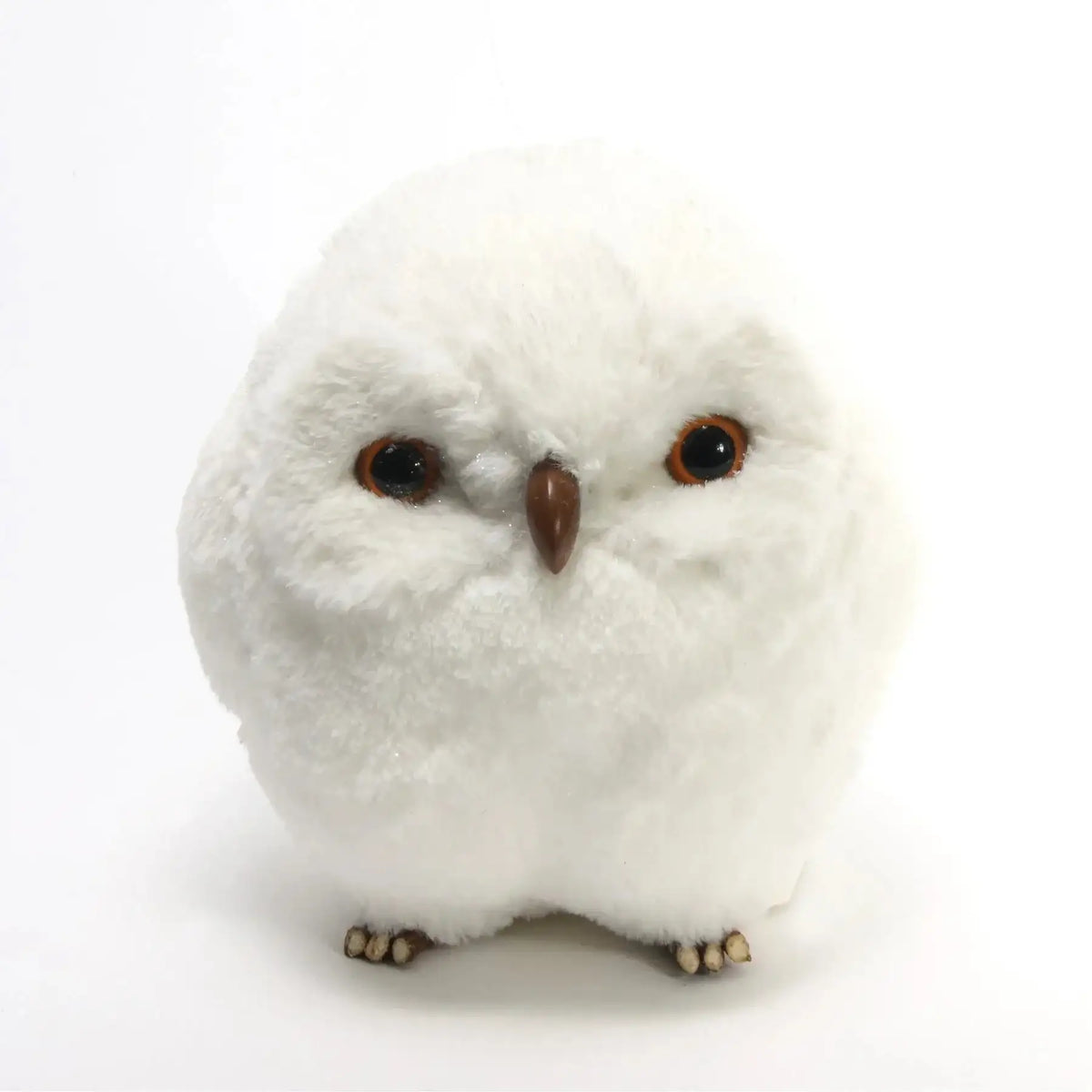 White Artificial Fur Hanging Owl (19cm x 17cm)