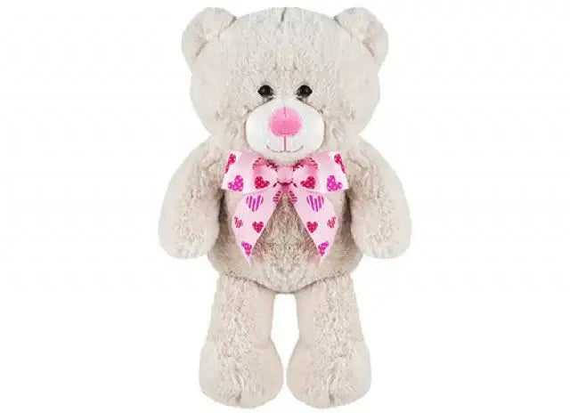 Cream Bear with Heart Ribbon (25cm)