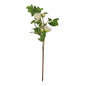 Artificial white rose stem with green leaves for home décor or floral arrangements