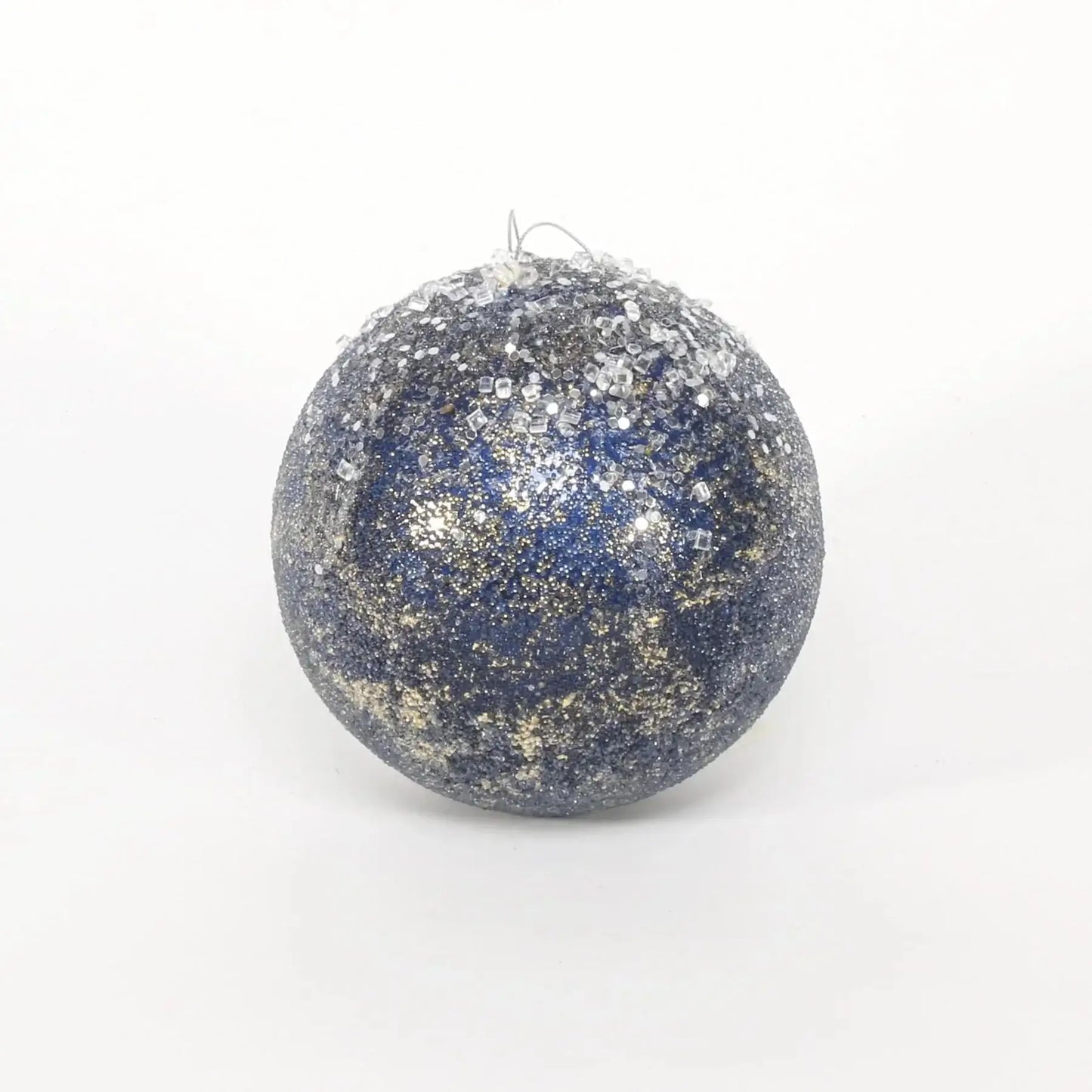 Dark Blue Bead and Sequin Ball (120mm)