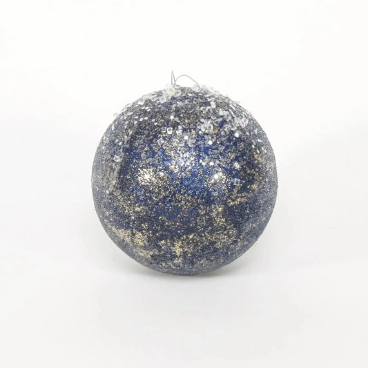 Dark Blue Bead and Sequin Ball (120mm)