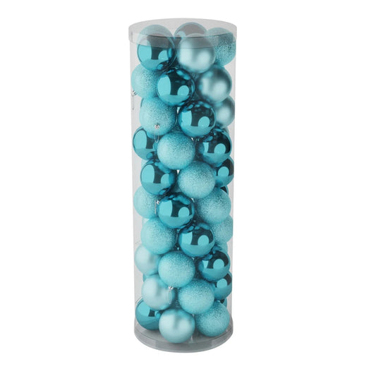 48 Ice Blue Baubles in Matt  Shiny and Glitter Finish (10cm)