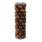 Copper and bronze Christmas ornaments in clear tube packaging, perfect for holiday home décor and festive gifting.