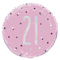 Pink and Silver Prismatic 21st Birthday Foil Balloon (18 Inch)