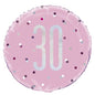 Pink and Silver Prismatic 30th Birthday Foil Balloon (18 Inch)