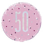 Pink and Silver Prismatic 50th Birthday Foil Balloon (18 Inch)