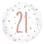 Rose Gold and White Prismatic 21st Foil Balloon (18 Inch )