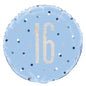 Blue and Silver Prismatic 16th Birthday Foil Balloon (18 Inch)