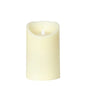 Ivory flameless LED candle with a flickering flame, home décor accent