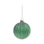 Green Glitter Stripe Glass Bauble (Dia8cm)