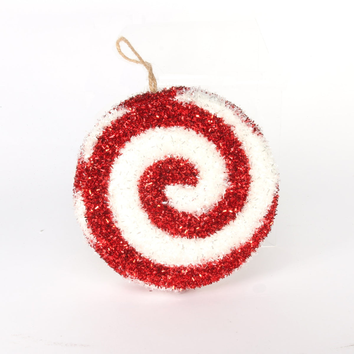 Discover the Red White Candyland Glitter Swirl Decoration (16cm) at Bristow Direct