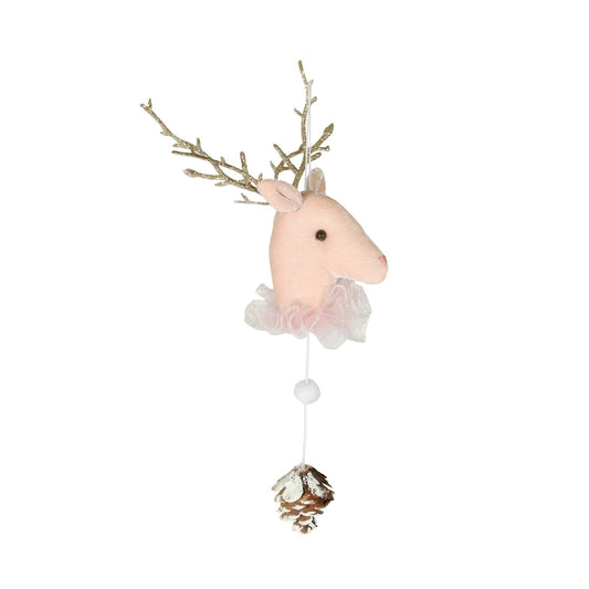 Discover the Deer Hanging Pink Velvet Decoration at Bristow Direct
