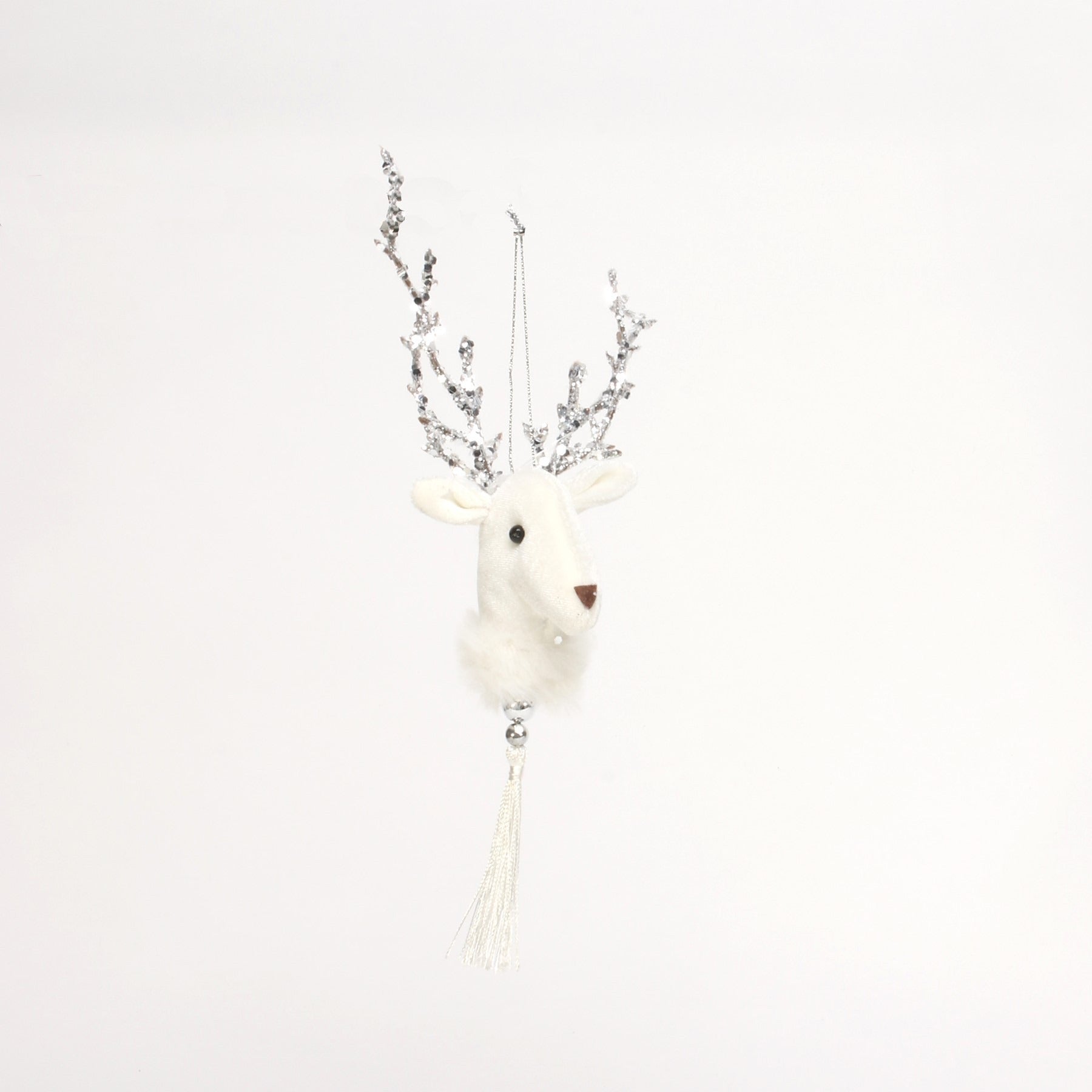 Discover the Winter Wonderland Velvet Deer Hanging Decoration (H22cm) at Bristow Direct