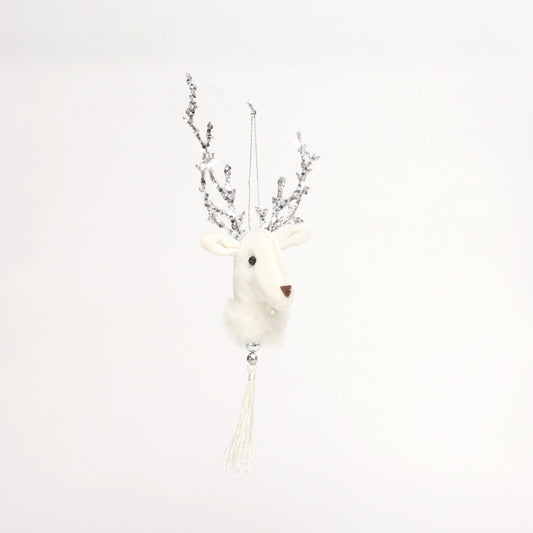 Discover the Winter Wonderland Velvet Deer Hanging Decoration (H22cm) at Bristow Direct