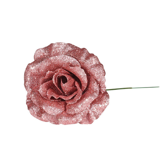 Dusty Pink Glitter Rose