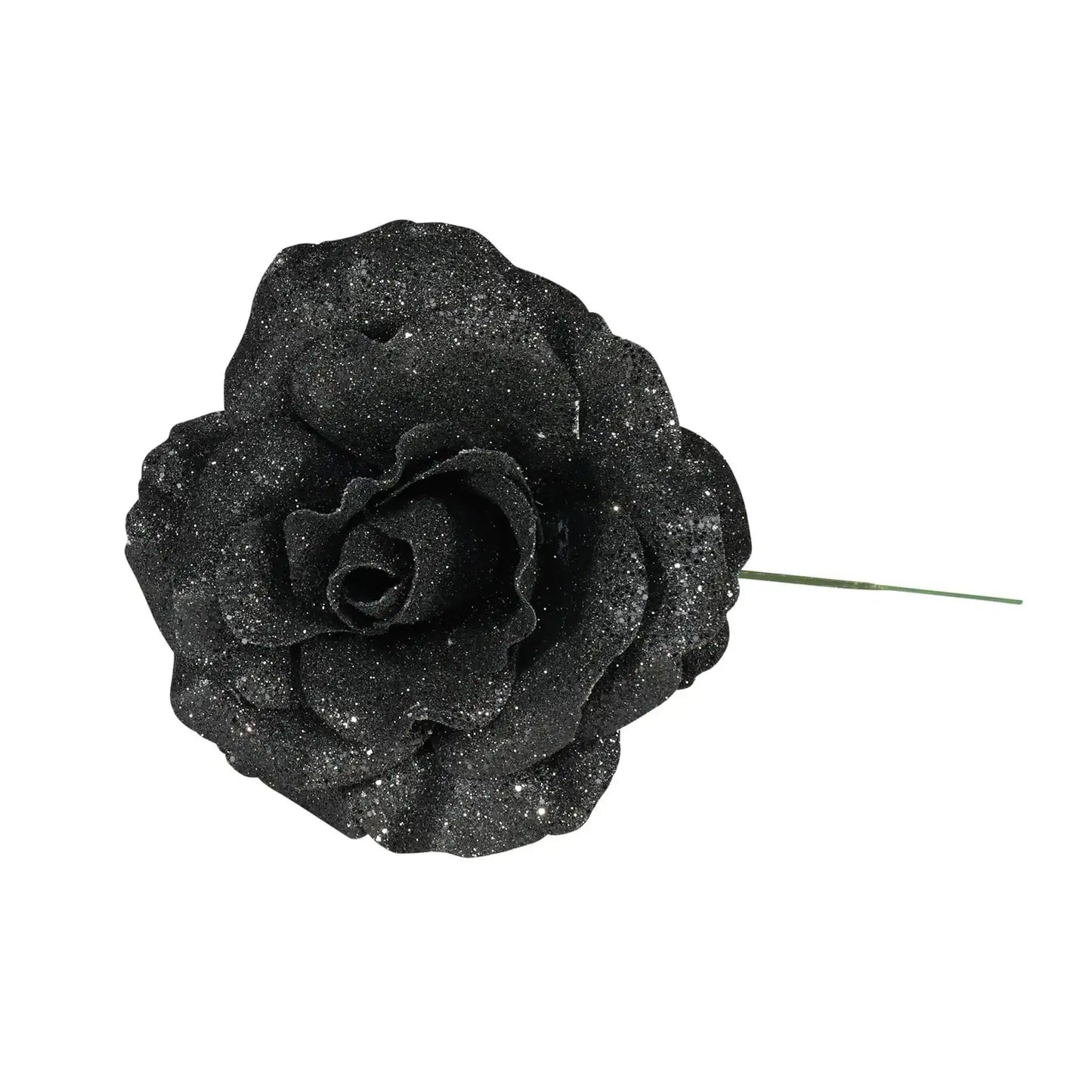 Black glitter rose flower for home décor, gifts, and celebrations