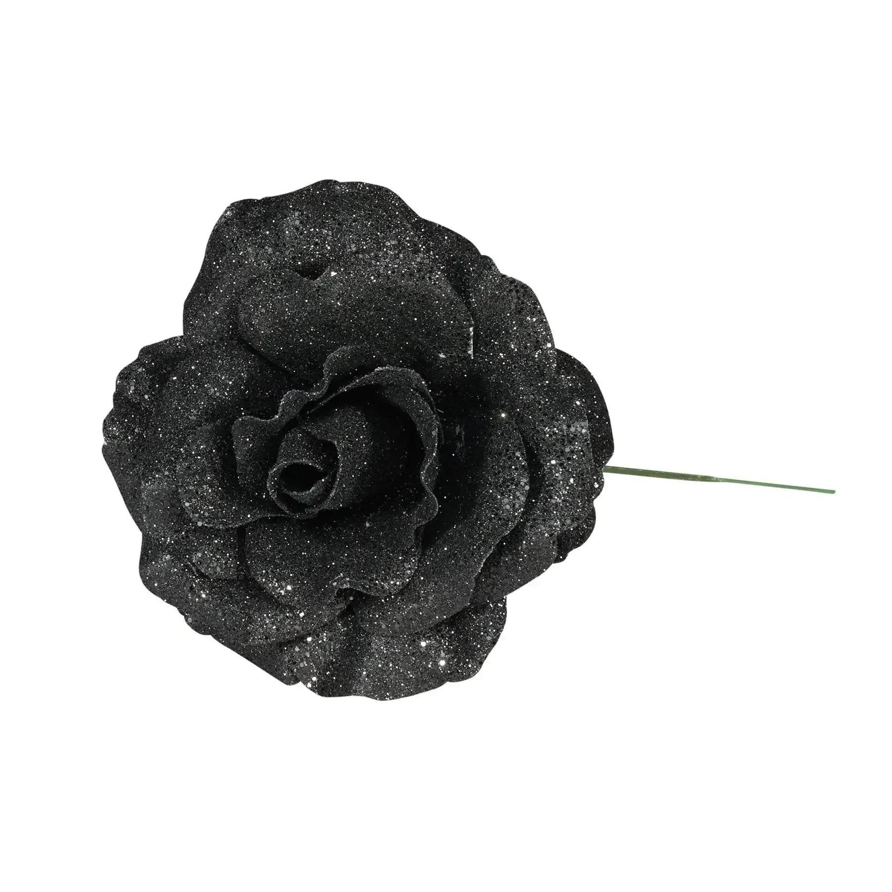 Black glitter rose flower for home décor, gifts, and celebrations