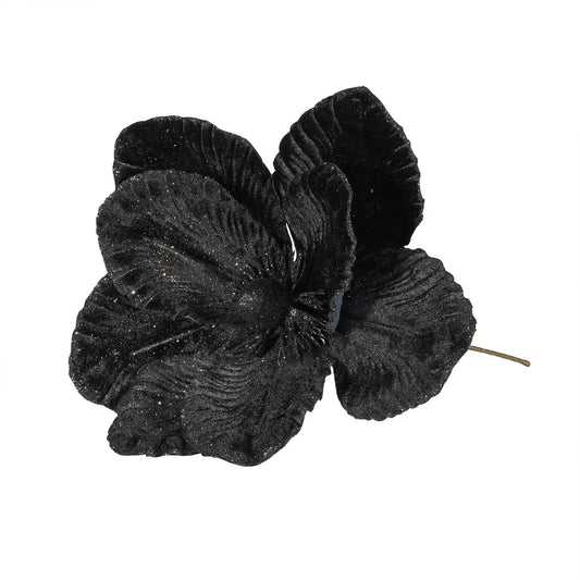 Black glitter velvet flower for home décor, gifts, and celebrations