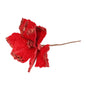 Red velvet flower with glitter accents, perfect for home décor and gift arrangements
