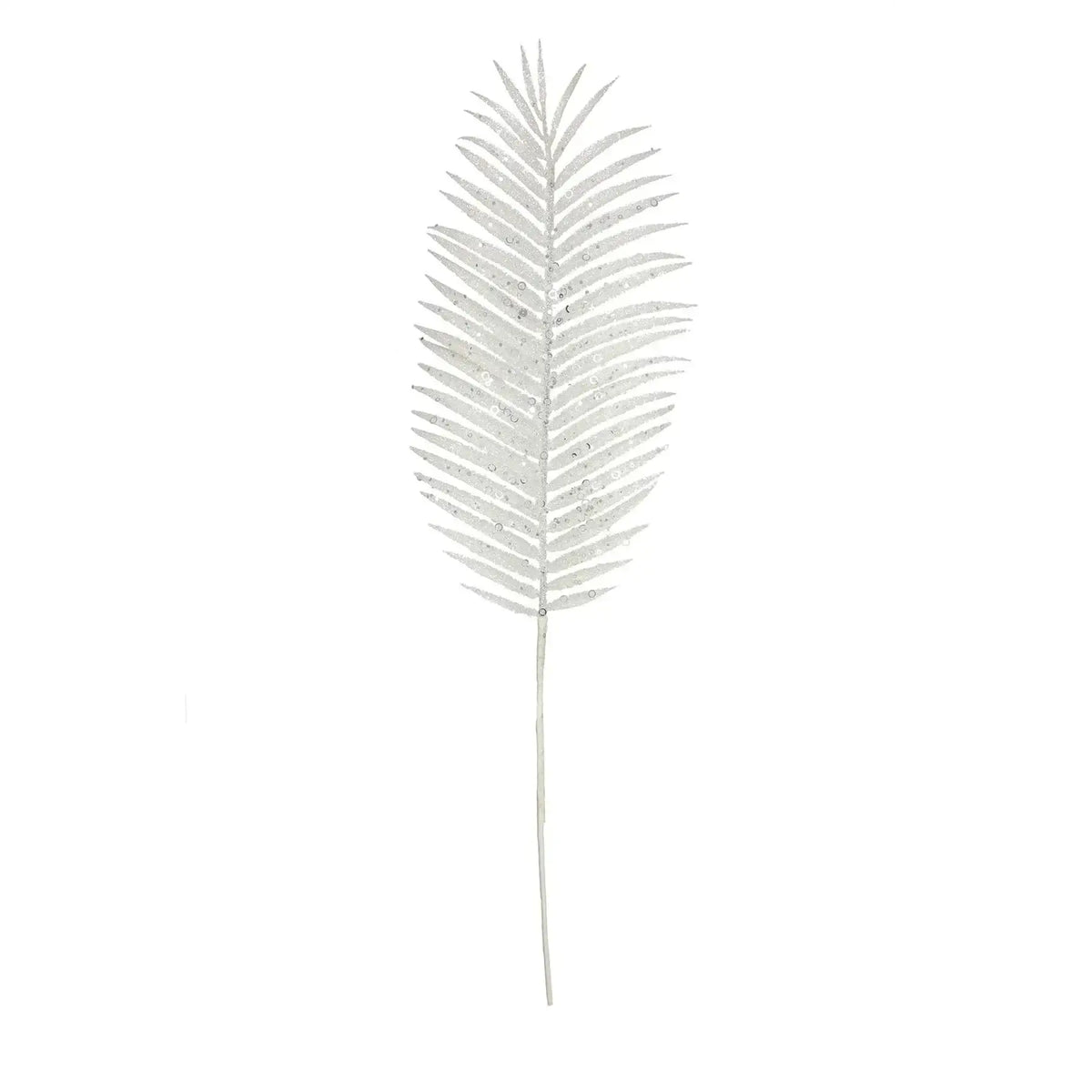 Glittery silver palm leaf decoration for home décor and celebrations
