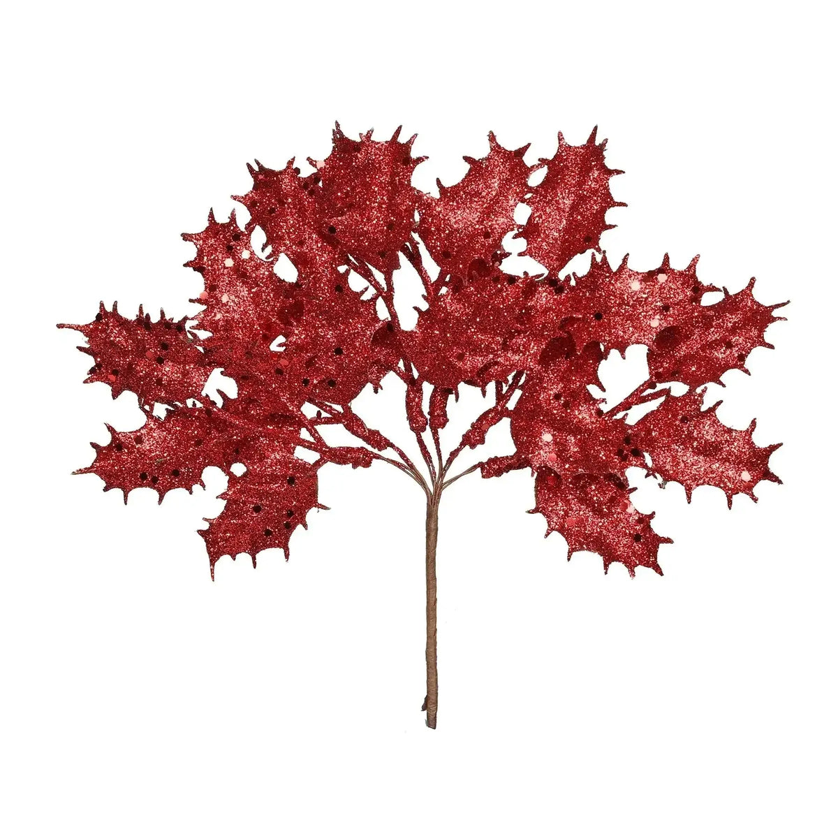 Glittery red holly branch for festive home décor and holiday gift ideas