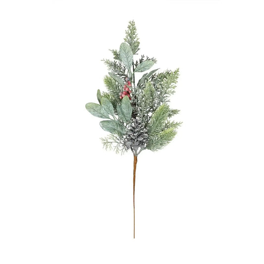 Foliage Pick with Pine Cone and Red Berries (H50cm)