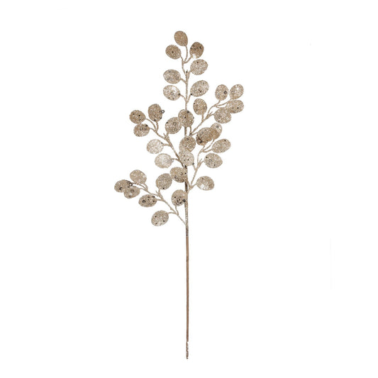 Champagne Glitter Eucalyptus Stem