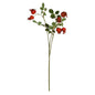 Artificial red rose hips with green leaves on stems for home décor and seasonal gifts