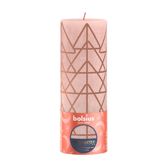 Bolsius Pink and Print Rustic Silhouette Candle (190mm x 68mm)
