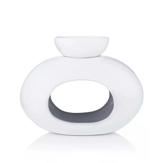 Ava May White Oval Burner