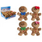 Adorable gingerbread man soft toys with bows, perfect for holiday gifts and Christmas décor