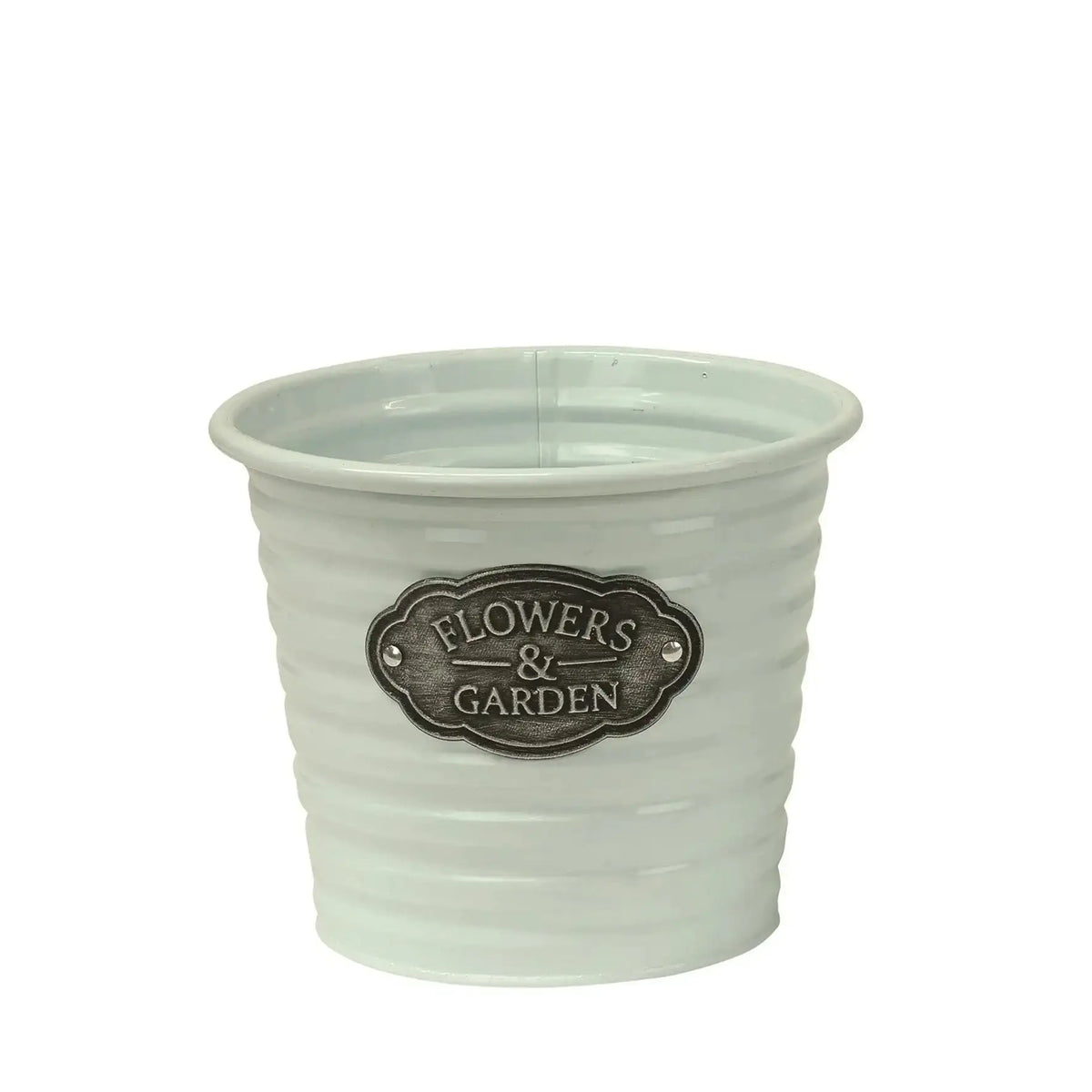 White Metal Flower Pot (16cm)