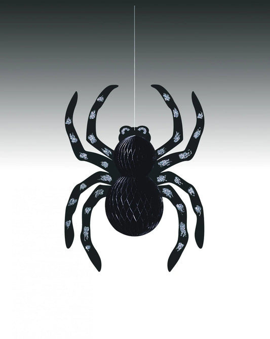 Hanging Glitter Spider Decoration (14 Inch)