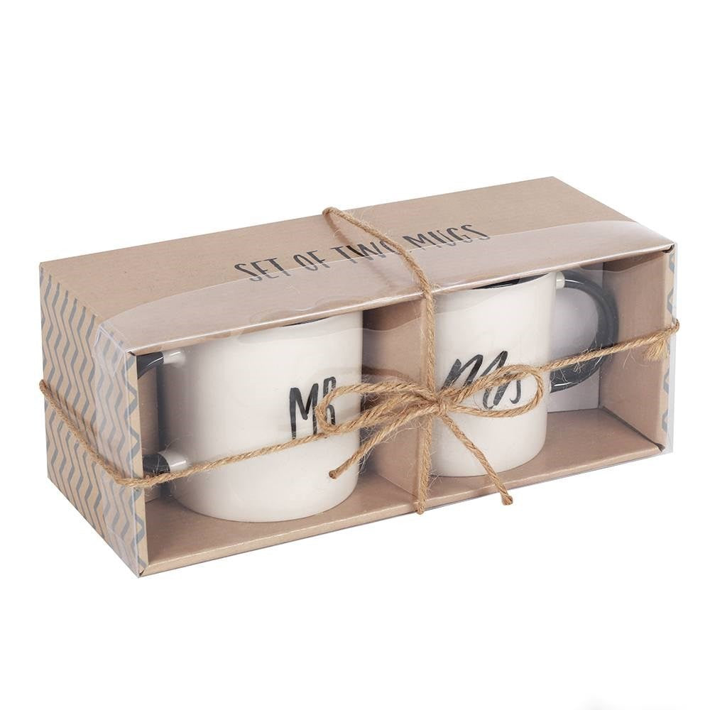 White Mr &amp; Mrs Mug Set