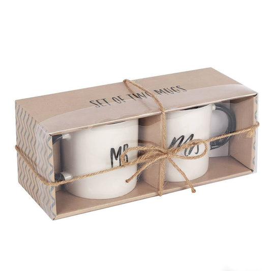 White Mr &amp; Mrs Mug Set