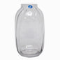 Clear glass vase with rounded sides, minimalist home décor accessory