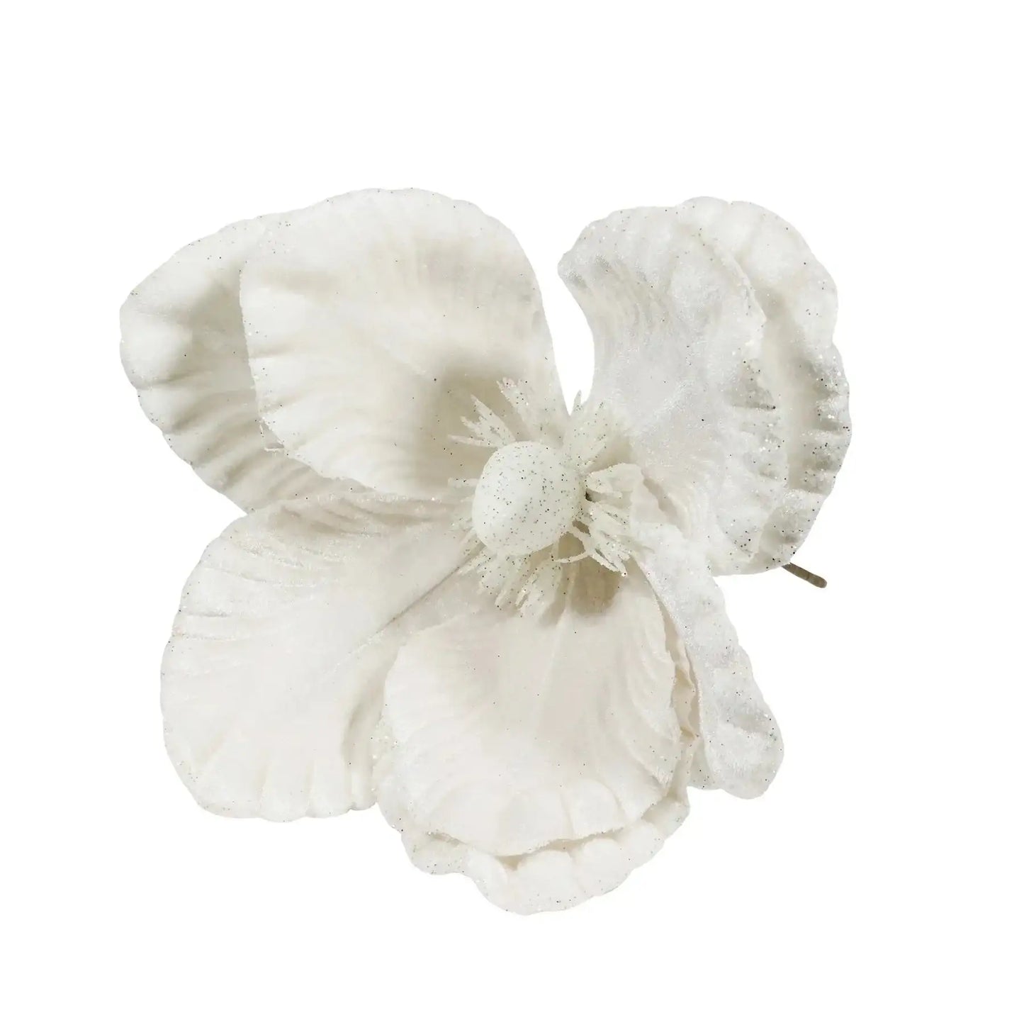 White Velvet Magnolia with Glitter edge (Dia24cm)